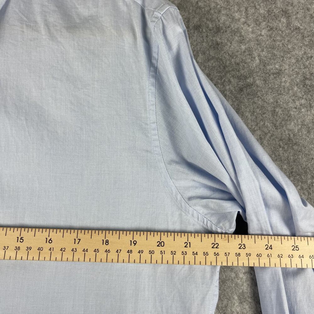 Sandro Paris Top Womens XXL Blue Button Up Cotton Long Sleeve Minimal Preppy - Picture 9 of 16